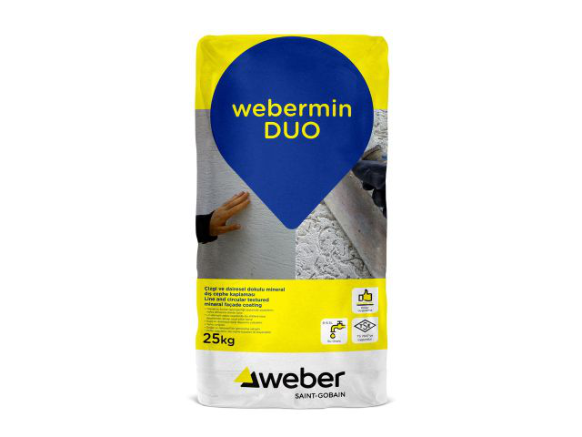 მიუნხენი 3 მმ-იანი WEBER MIN DUO 25 KG — დეკორატიული ბათქაში
